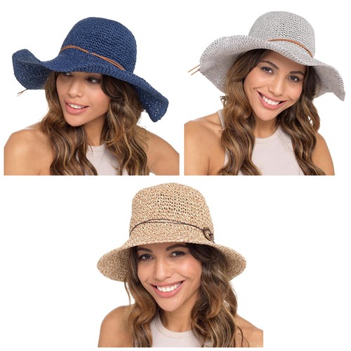 Straw floppy hat ladies summer - floppy,