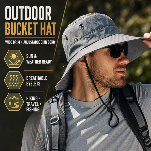 Mens sun hat wide - wide, brim