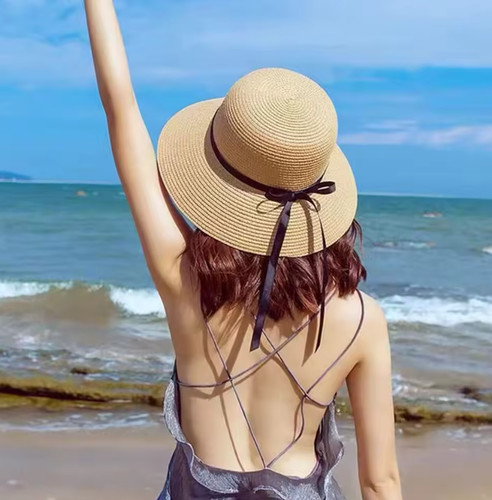 Summer straw hat wide - summer, brim