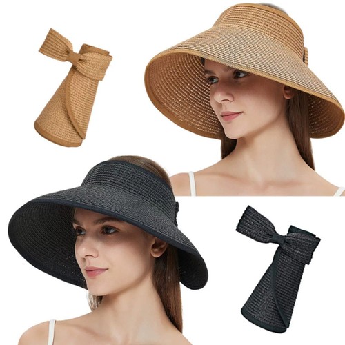 Straw hat women foldable - straw,