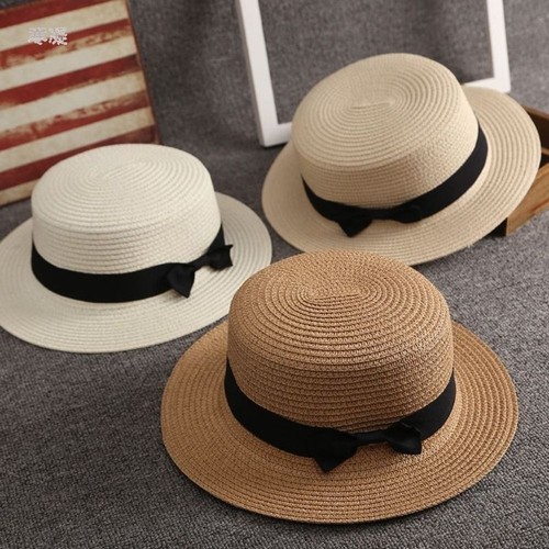 Women ladies straw boater hat - ladies,