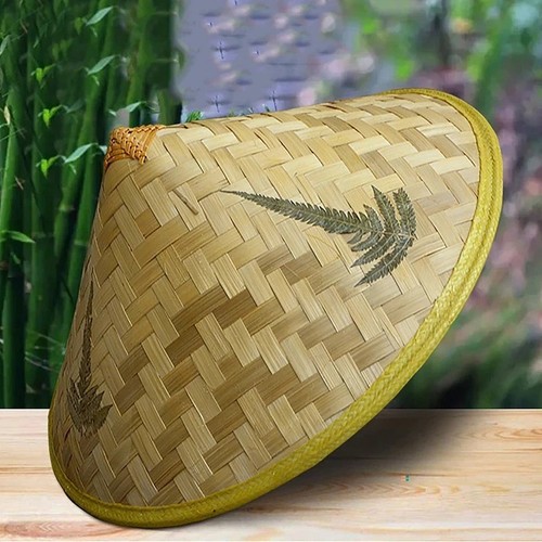 Handmade bamboo rattan conical - bamboo,