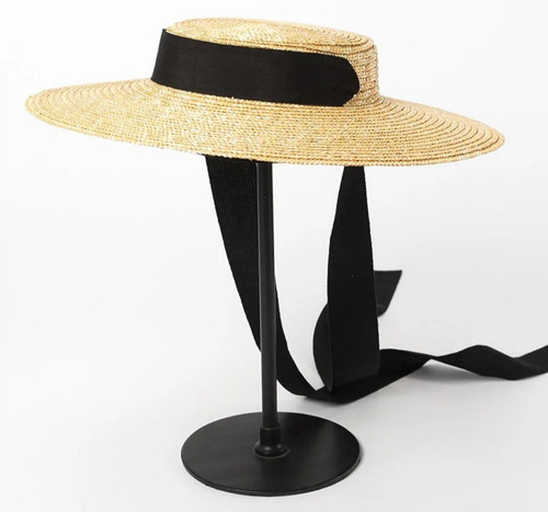 Wide brim straw boater - brim,