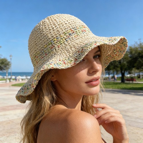 Beach straw hat - hat, women