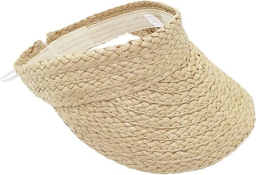 Women straw visor hat - women's, beach