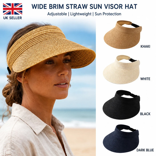 Straw sun cap adjustable - sun,