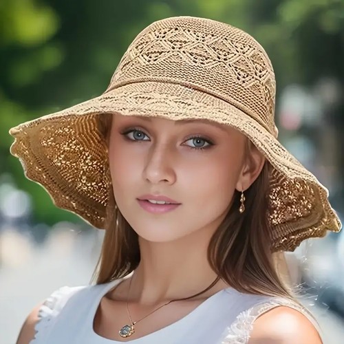 Ladies foldable sun cap - foldable, beach