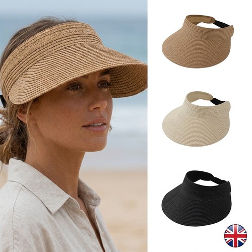 Straw folding sun cap - straw,