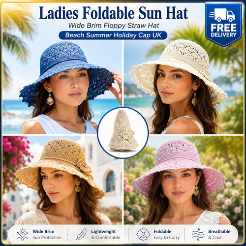Ladies foldable sun - foldable, wide