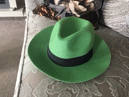 Women green straw - straw, hat