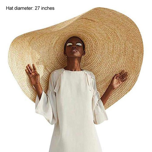 Floppy straw hat - hat, oversized
